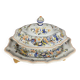 Soupière sur son plat en faïence de Desvres décor Rouen par Géo Martel