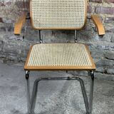70'S Italian sled chair in beech and chrome aluminum