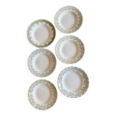 Set of 6 mismatched vintage ironstone plates