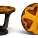 Une table d'appoint ronde Art Déco en hêtre, palissandre & loupe d'orme