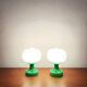 Czech Set of 2 Mid-Century Modern glass table lamps by Ivan Jakeš