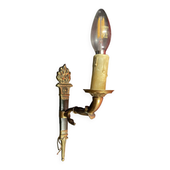 Old bronze empire style wall light high 25/34 cm bulb height
