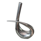 Sculptural vase design in polished aluminium.