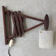 Teak accordion wall lamp Le Klint by Erik Hansen Scandinavian 1950
