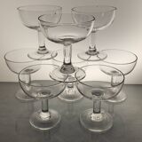 8 blown glass champagne glasses