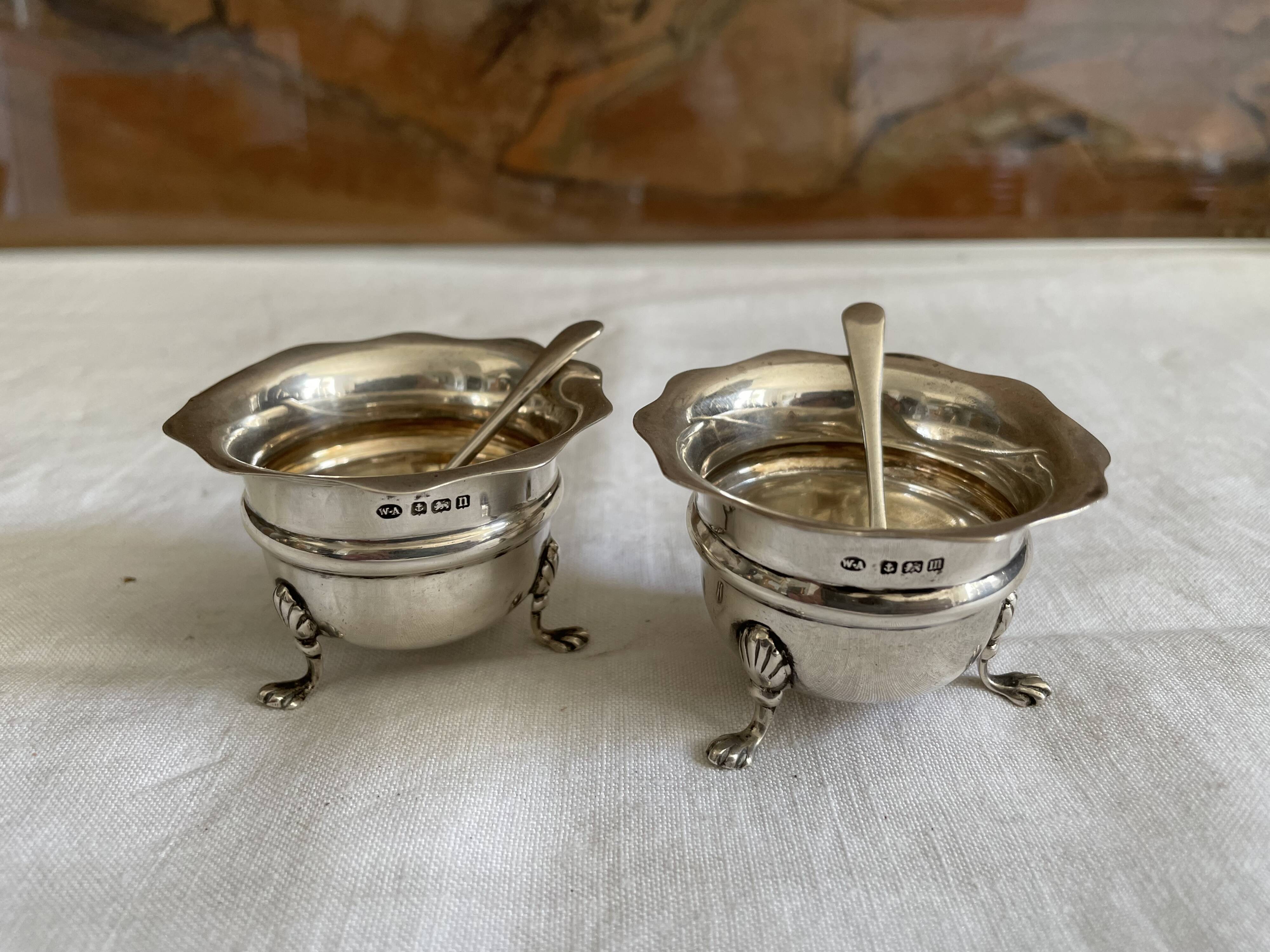 Pair of silver salt shakers