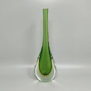 1960s Gorgeous Green and Yellow Vase By Flavio Poli