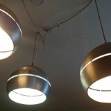 Set of 3 space age pendant lights, 1970s