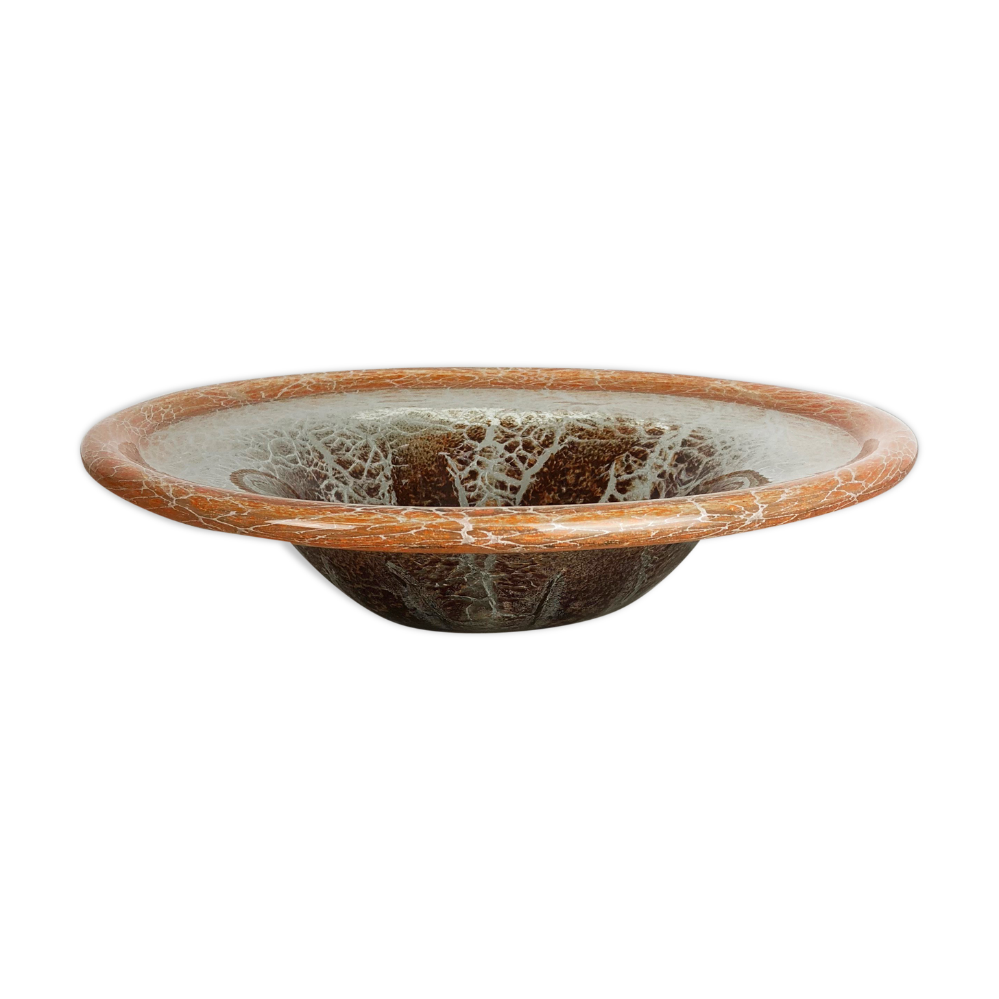 German Glass Bowl by Karl Wiedmann for WMF Ikora, 1930s Baushaus Art Deco