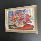 Signed flower painting