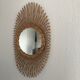 Vintage oval rattan sun mirror 1960 - 52 x 30 cm