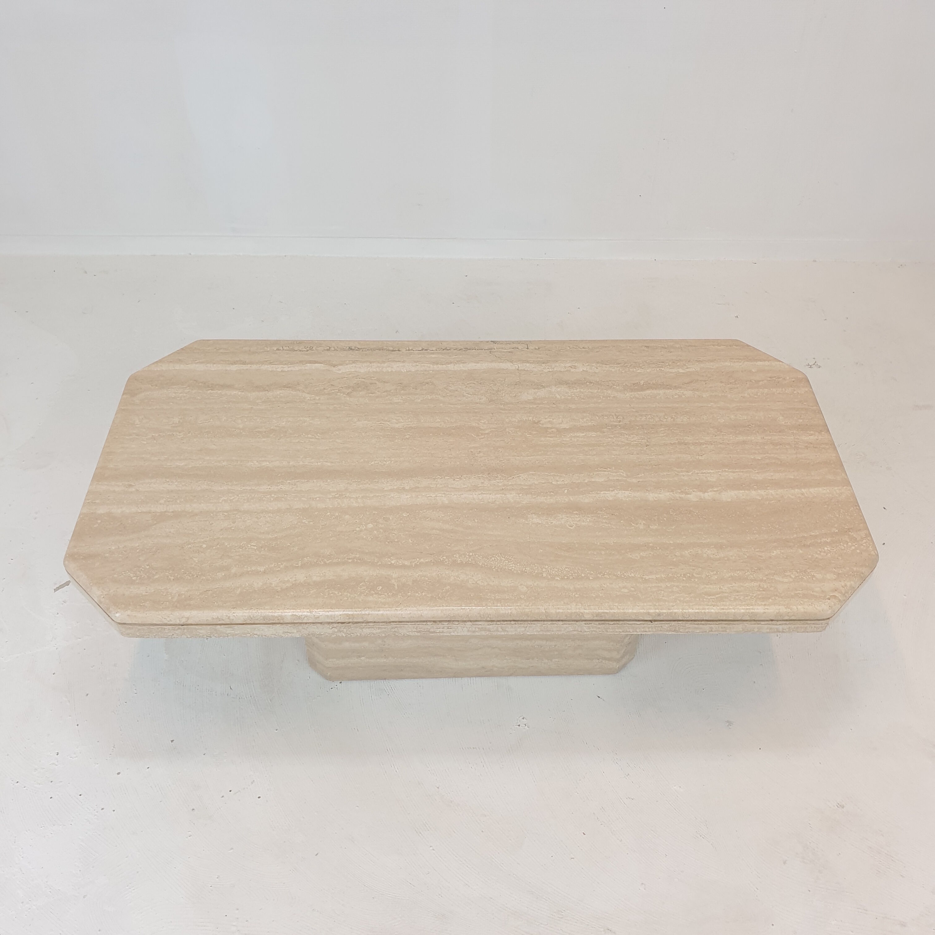 Italian travertine coffee table, 1980's