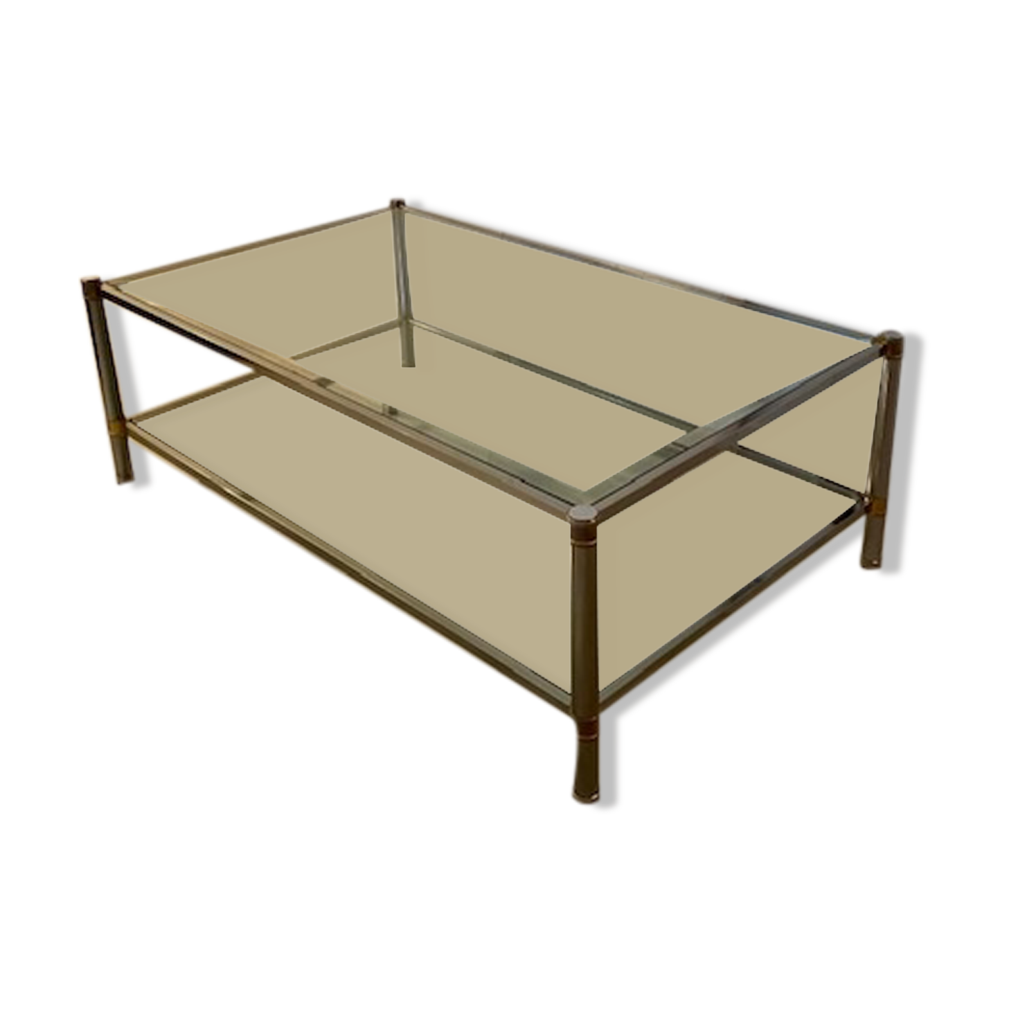 Double glass top coffee table