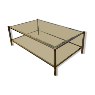 Table basse double plateau verre