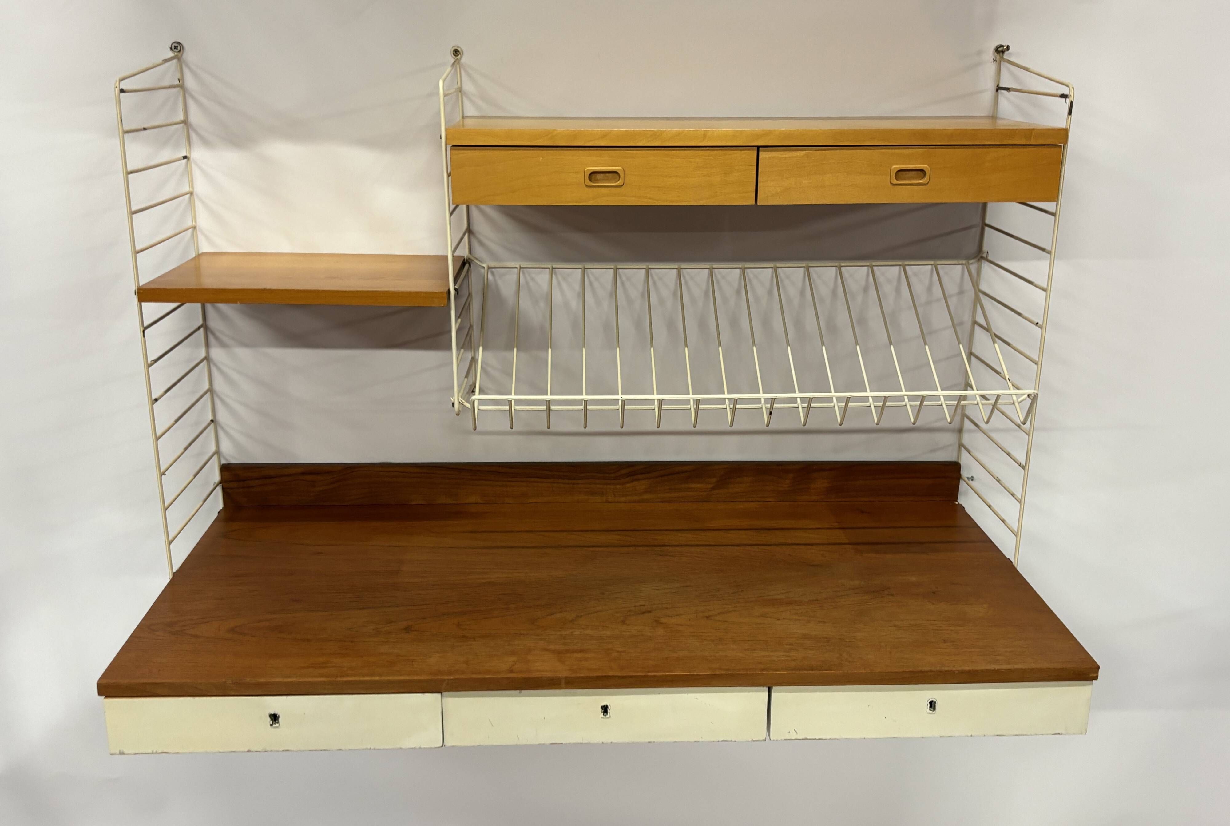 Système mural à cordes Nisse Strinning vintage 1960