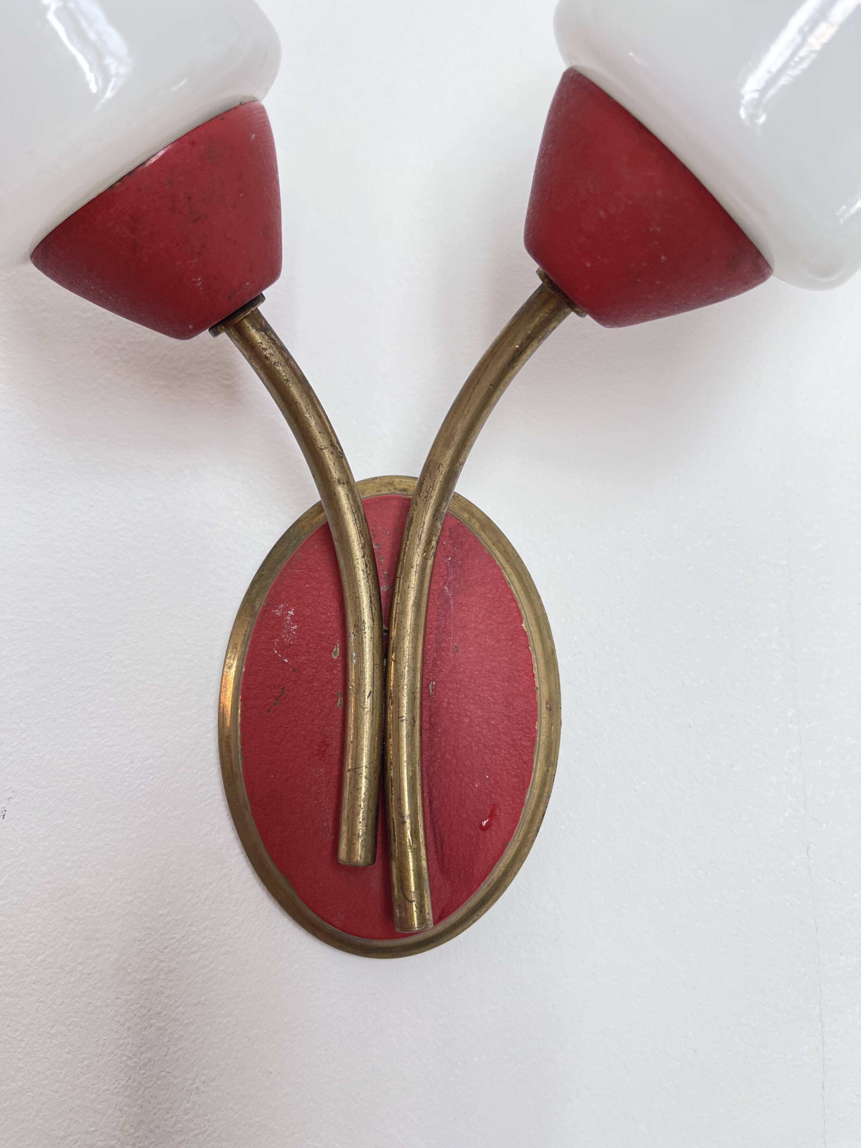 Vintage 1960s opaline wall light