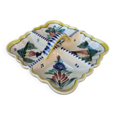 Assiette compartimentée ancienne en céramique HB Henriot Quimper
