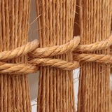 Vintage Temde Hanging Lamp with Teak and Raffia 1960s Germany.