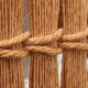 Vintage Temde Hanging Lamp with Teak and Raffia 1960s Germany.
