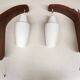 Pair of vintage Scandinavian wall lights. Teak lamp Louis KALFF