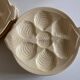set of 6 oyster plates in ivory Gien earthenware 1960