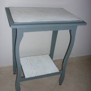 Blue-gray 2-top side table