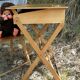 Bureau enfant en bois avec sa chaise pliante
