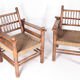 Pair of armchairs in rope and wood circa 1950