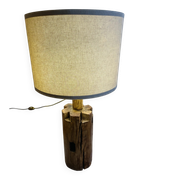 Lampe brutaliste en bois