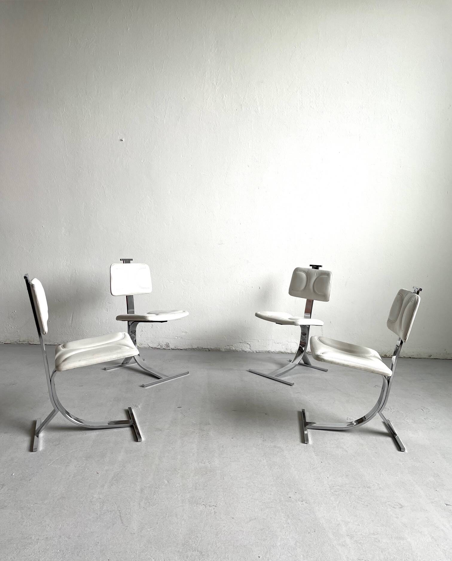 Mid-Century Modern Dining Chairs, Set of 4, France 1970s