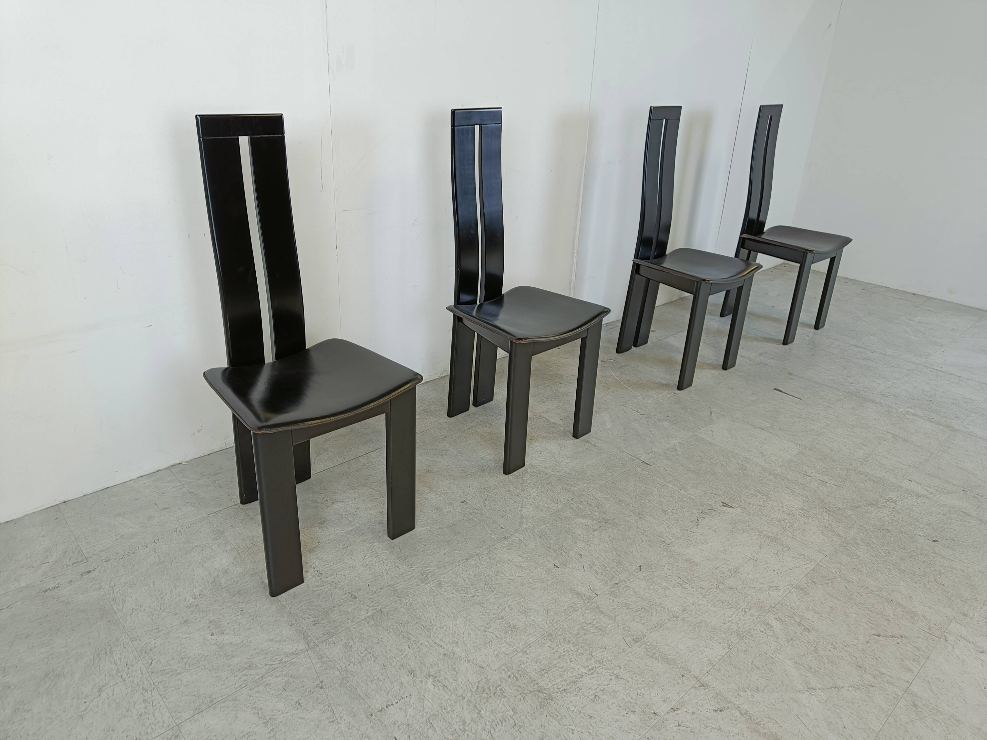 Set of 4 dining chairs by Pietro Costantini for Ello, 1980s