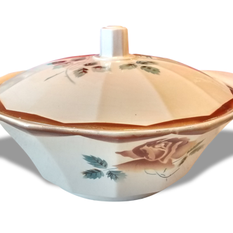 Bowl and lid Digoin Sarreguemines