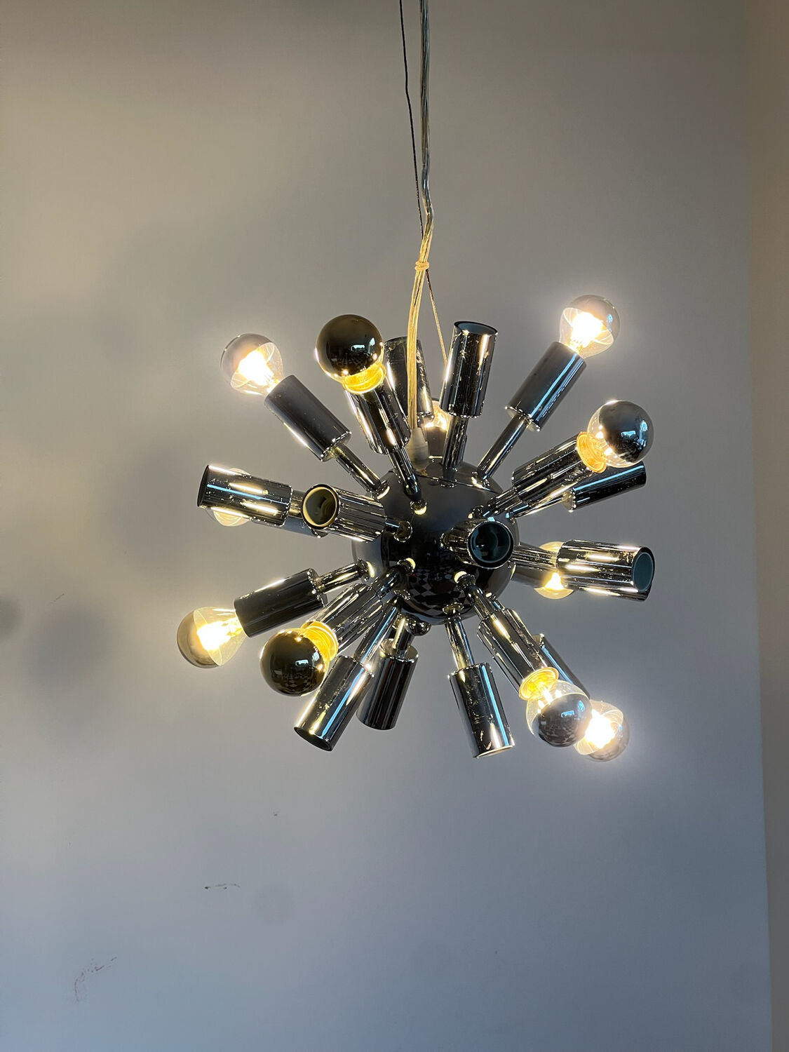 Sputnik chandelier 24 lights Space Age, 1970s