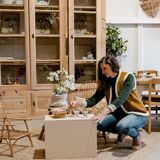 Vintage wooden workshop display case “Catherine”