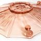Coupe à fruits verre rosé pressé moulé Art Déco  Diamètre 30 cm.