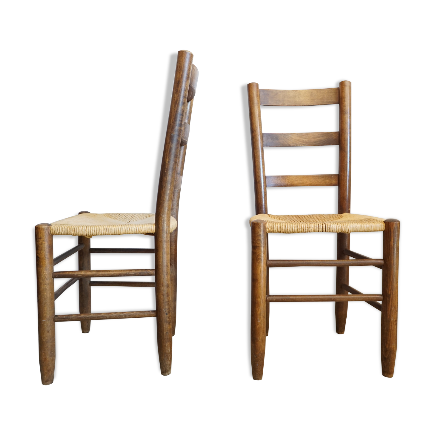 Lot 2 chaises paillées