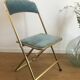 Chaise pliante vintage Chaisor en velours bleu