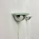 Pair of post modern wall lamps chrome and glass , 1980s