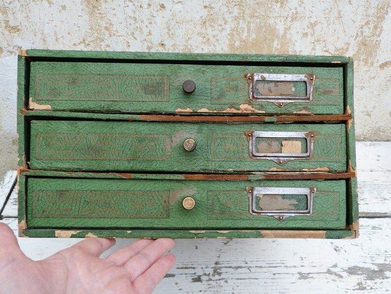 Old haberdashery furniture with drawers