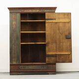Armoire de mariée peinte d'art populaire