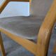 Vintage Beech Wood Dining Chair: 1970s Space Age Gray Fabric