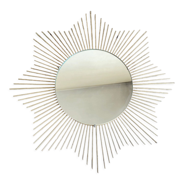 Miroir soleil 1960 rn métal doré