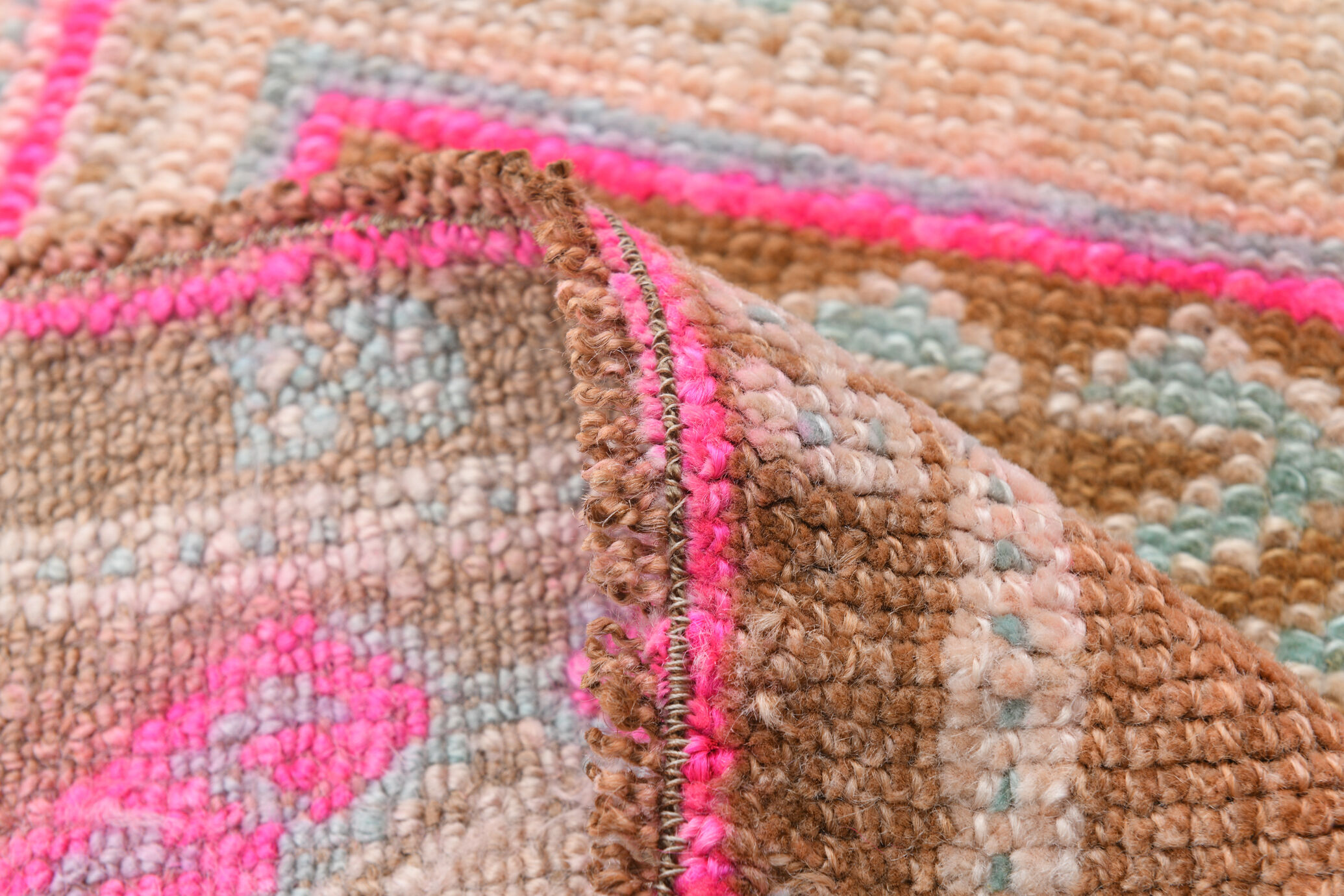 Handmade Wool İn Vintage Door Mat Rug