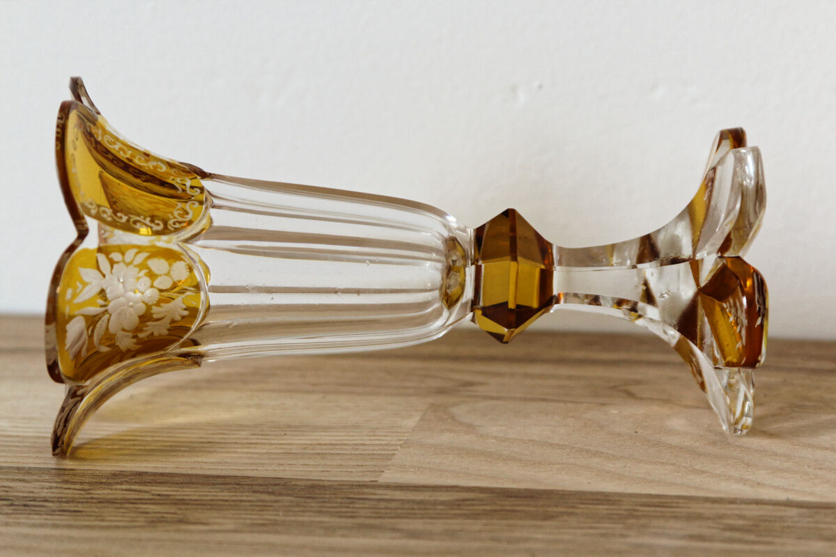 Bohemian crystal cornet vase