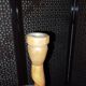 Religious candle holder turned wood