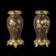 Pair of Japanese Candelabra - Meiji Base with Shakudo Decoration