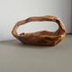 Hand-carved wooden empty pocket basket vintage French