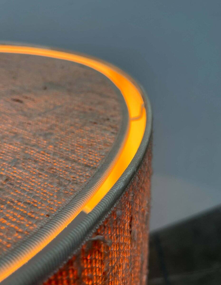 Leather floor lamp Model Flet modern Danish mid-century by Jo Hammerborg for Fog & Mørup, 1960s