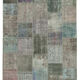 Handwoven turkish contemporary 205 cm x 300 cm grey patchwork carpet