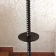 Wooden floor lamp turned in the spirit of Charles Dudouyt / art deco style